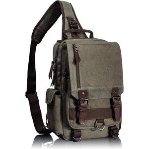 Mens Womens Canvas Crossbody Bag Sling Bag Shoulder Messenger Travel Handbag